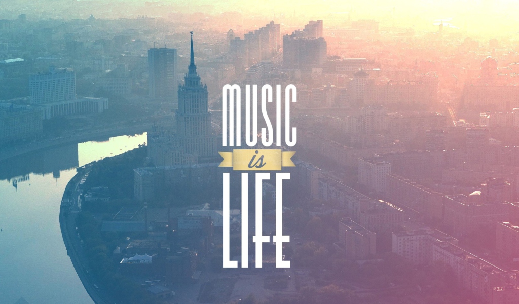 Das Music Is Life Wallpaper 1024x600