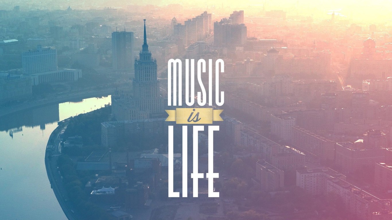 Das Music Is Life Wallpaper 1366x768