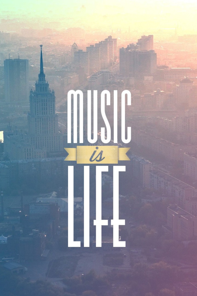 Das Music Is Life Wallpaper 640x960