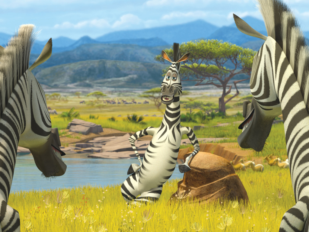 Sfondi Zebra From Madagascar 1024x768