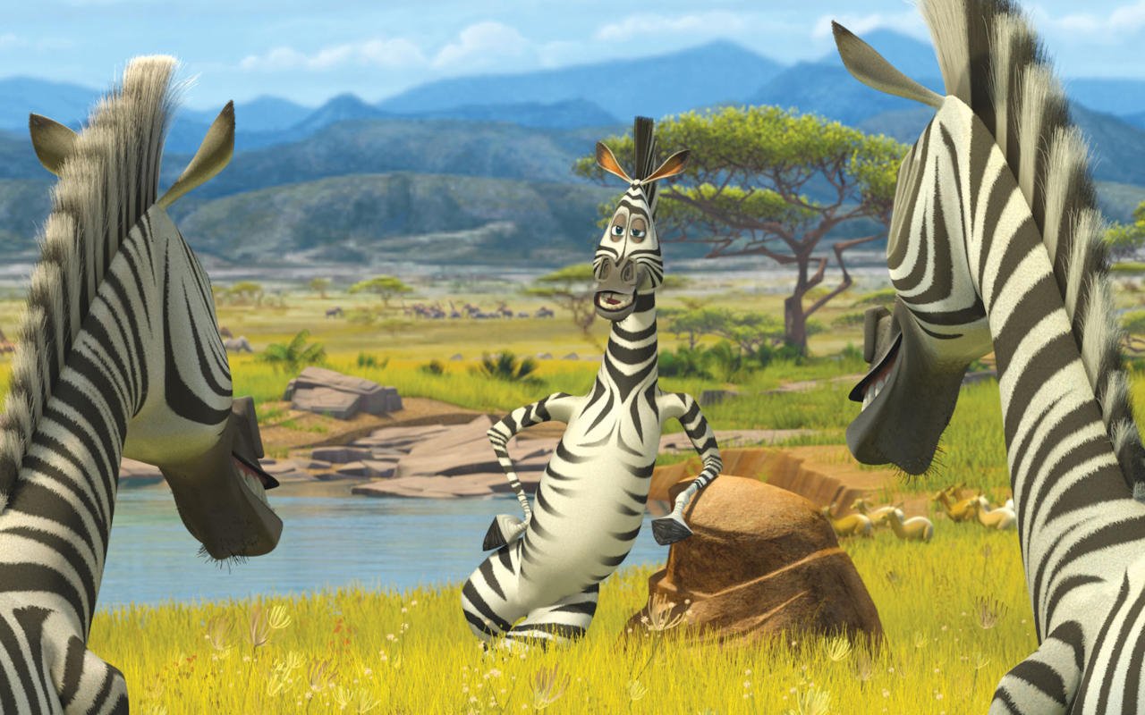 Screenshot №1 pro téma Zebra From Madagascar 1280x800