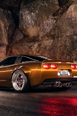 Chevrolet Corvette Carbon Tuning wallpaper 320x480