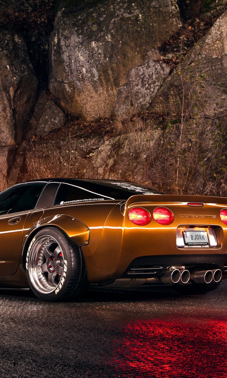 Das Chevrolet Corvette Carbon Tuning Wallpaper 768x1280