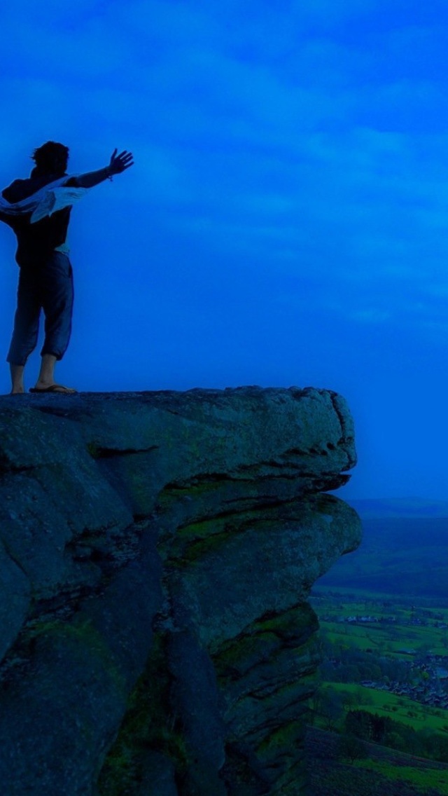 Alone on Rock wallpaper 640x1136