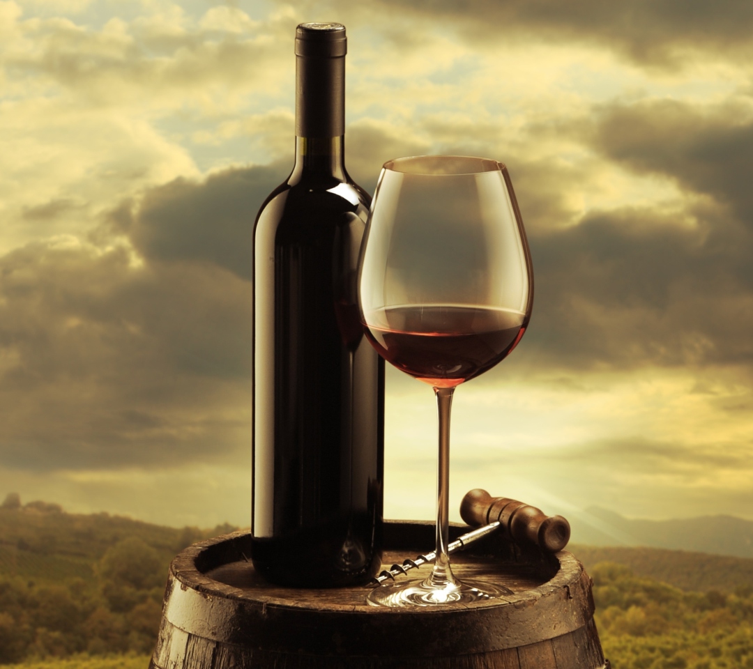 Fondo de pantalla Red Wine And Wine Glass 1080x960