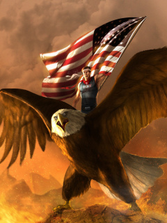 Fondo de pantalla USA President on Eagle 240x320