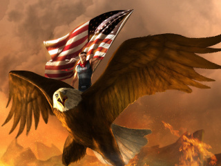 Fondo de pantalla USA President on Eagle 320x240