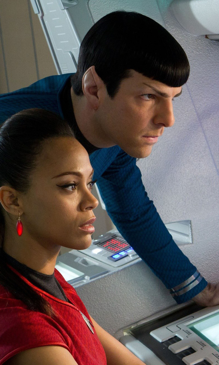 Das Spock And Uhura -  Star Trek Wallpaper 768x1280