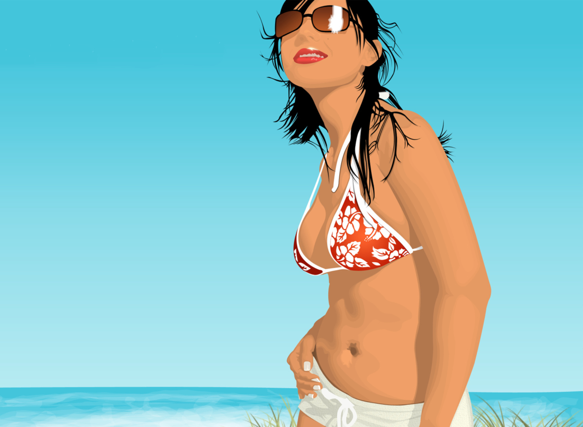 Screenshot №1 pro téma Girl On The Beach 1920x1408