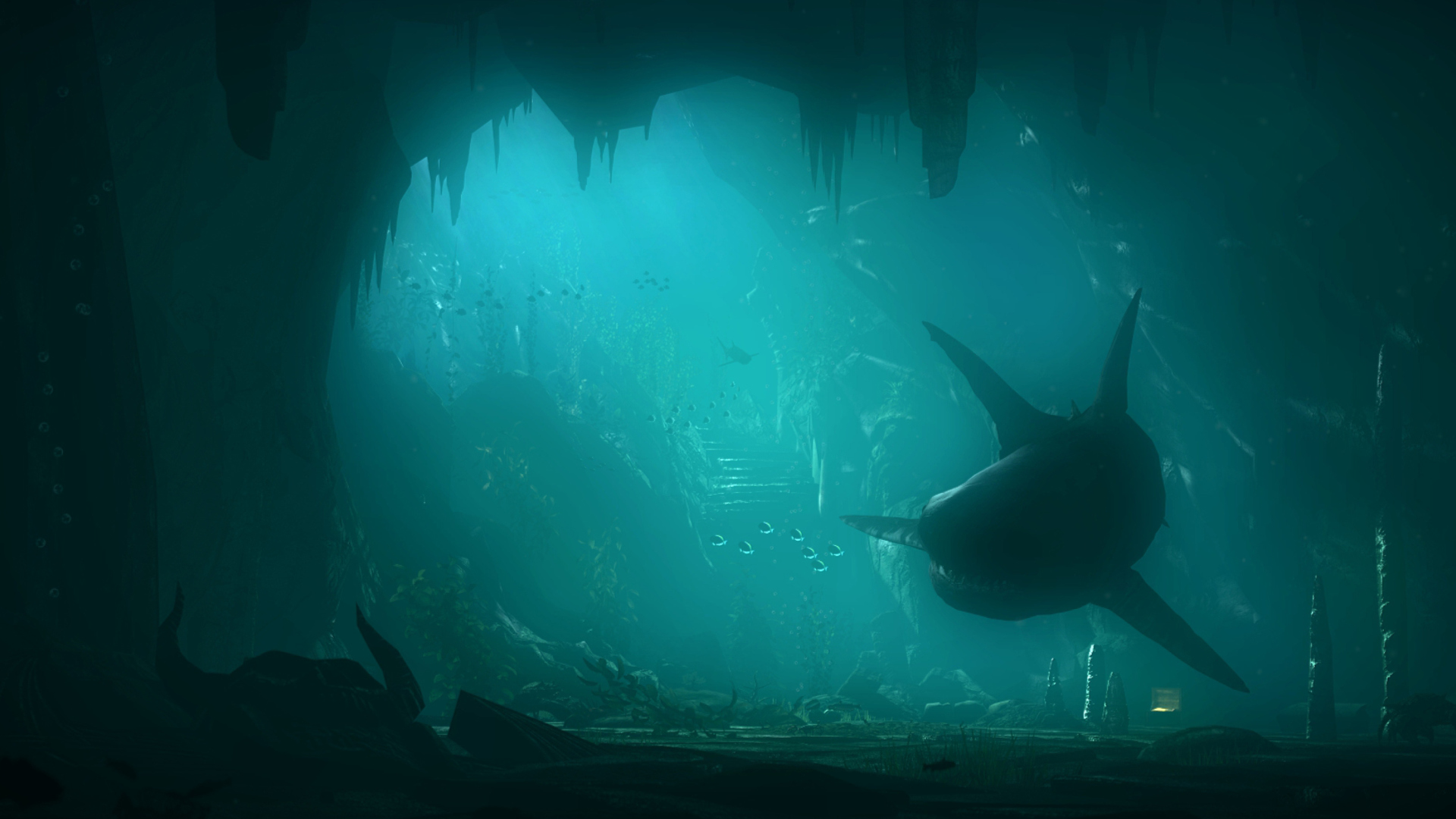 Screenshot №1 pro téma Shark Underwater 1920x1080