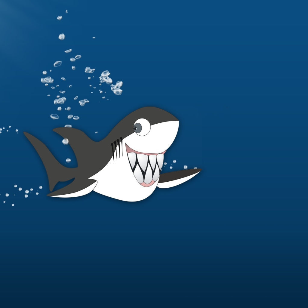 Das Funny Shark Wallpaper 1024x1024
