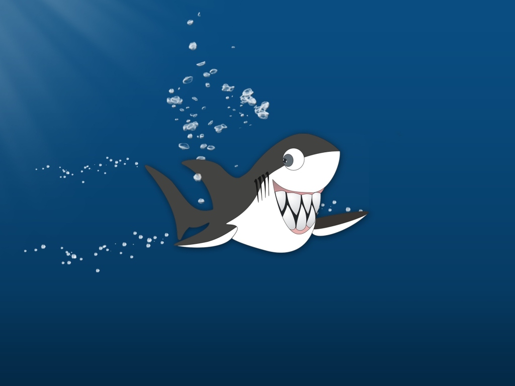 Das Funny Shark Wallpaper 1024x768
