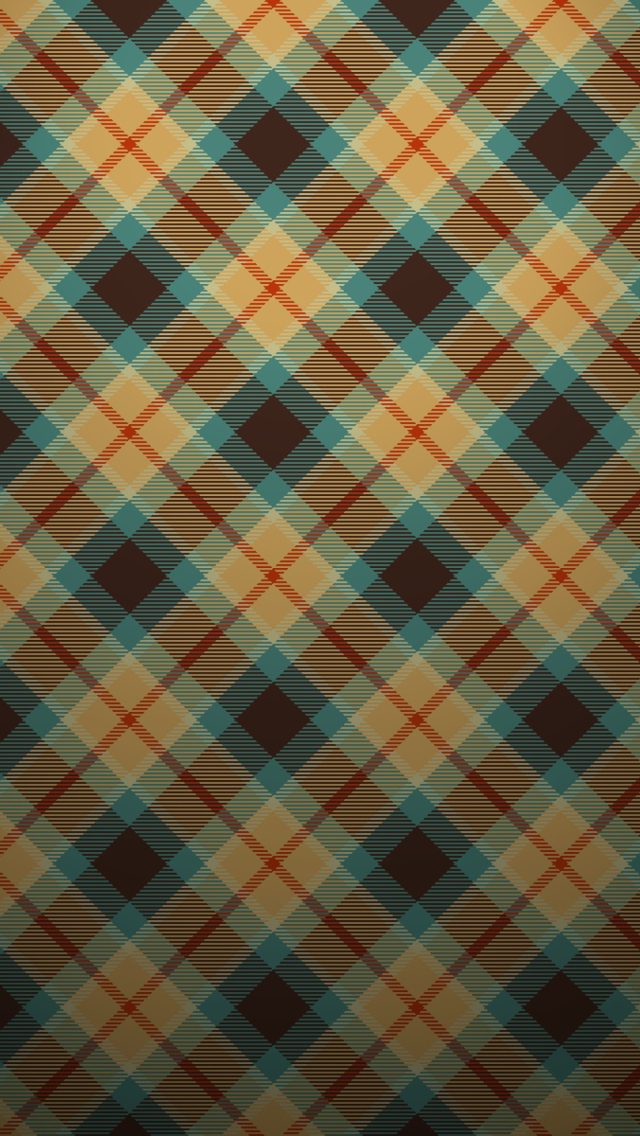 Blue And Orange Plaid Pattern wallpaper 640x1136