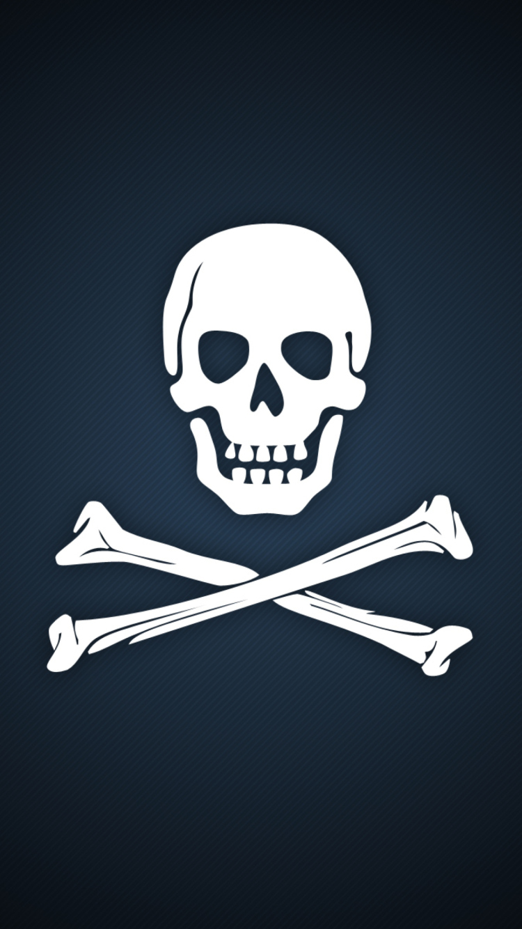 Das Cyber Pirate Skull Wallpaper 750x1334