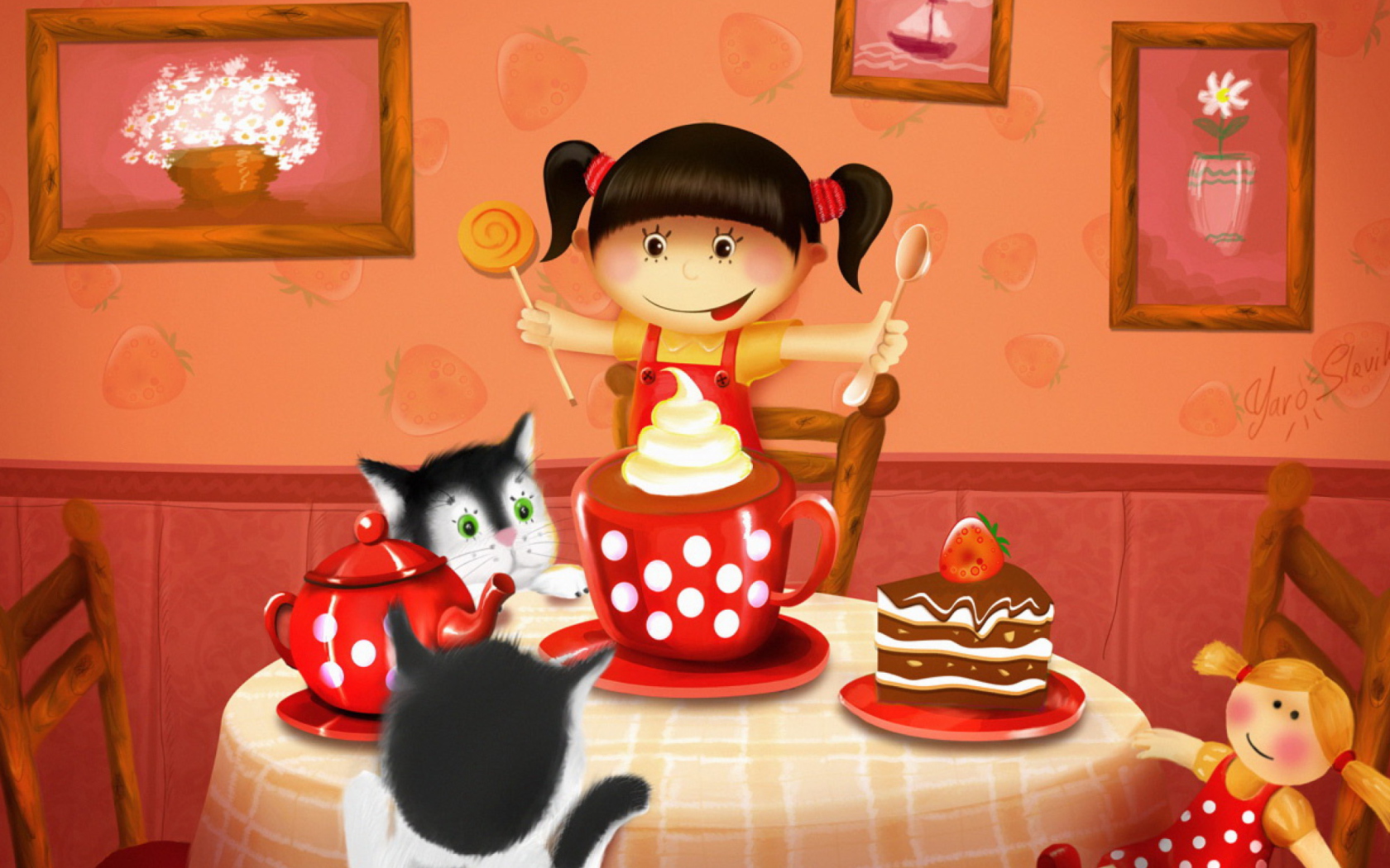 Screenshot №1 pro téma Cats Birthday 1680x1050