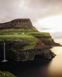 Gasadalur west side Faroe Islands wallpaper 128x160