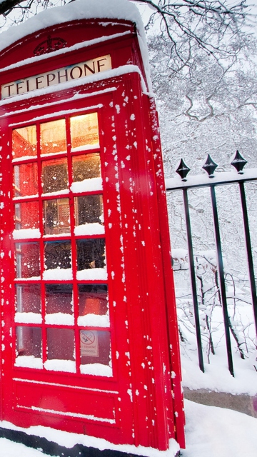 English Red Telephone Booth wallpaper 360x640