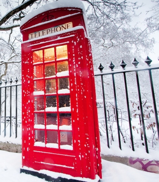 English Red Telephone Booth - Obrázkek zdarma pro 132x176
