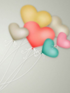 Screenshot №1 pro téma Heart Balloons 240x320