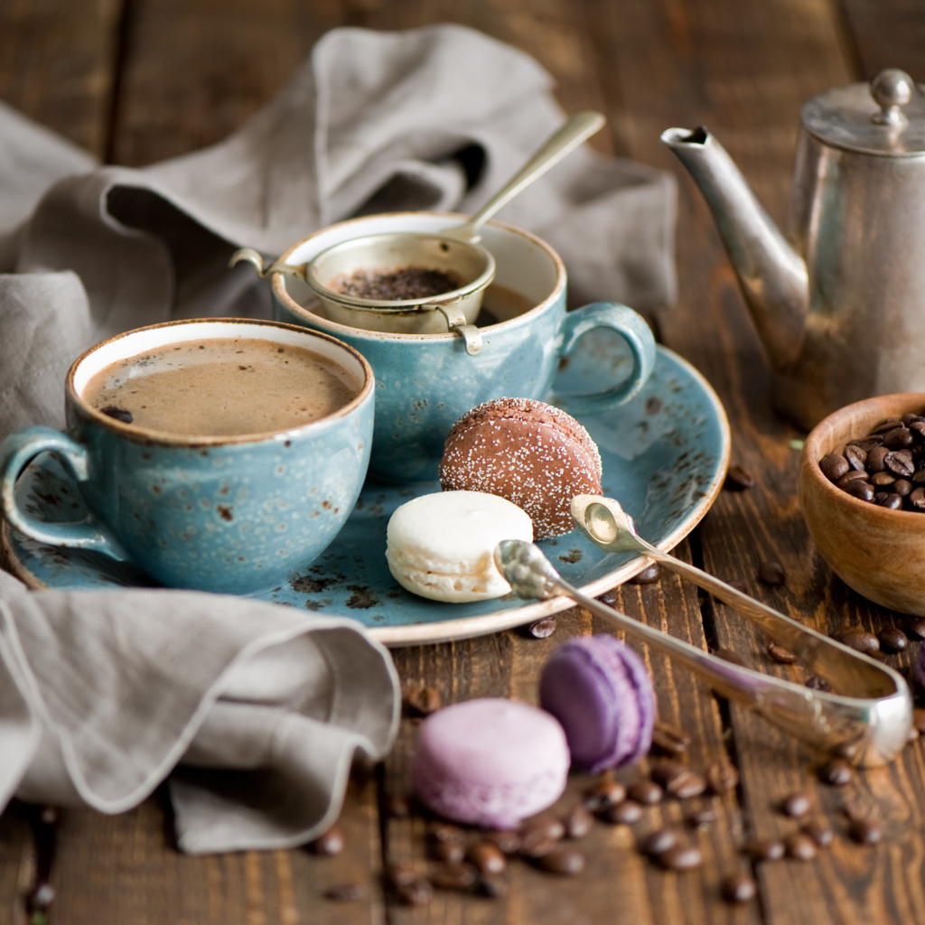 Screenshot №1 pro téma Vintage Coffee Cups And Macarons 1024x1024