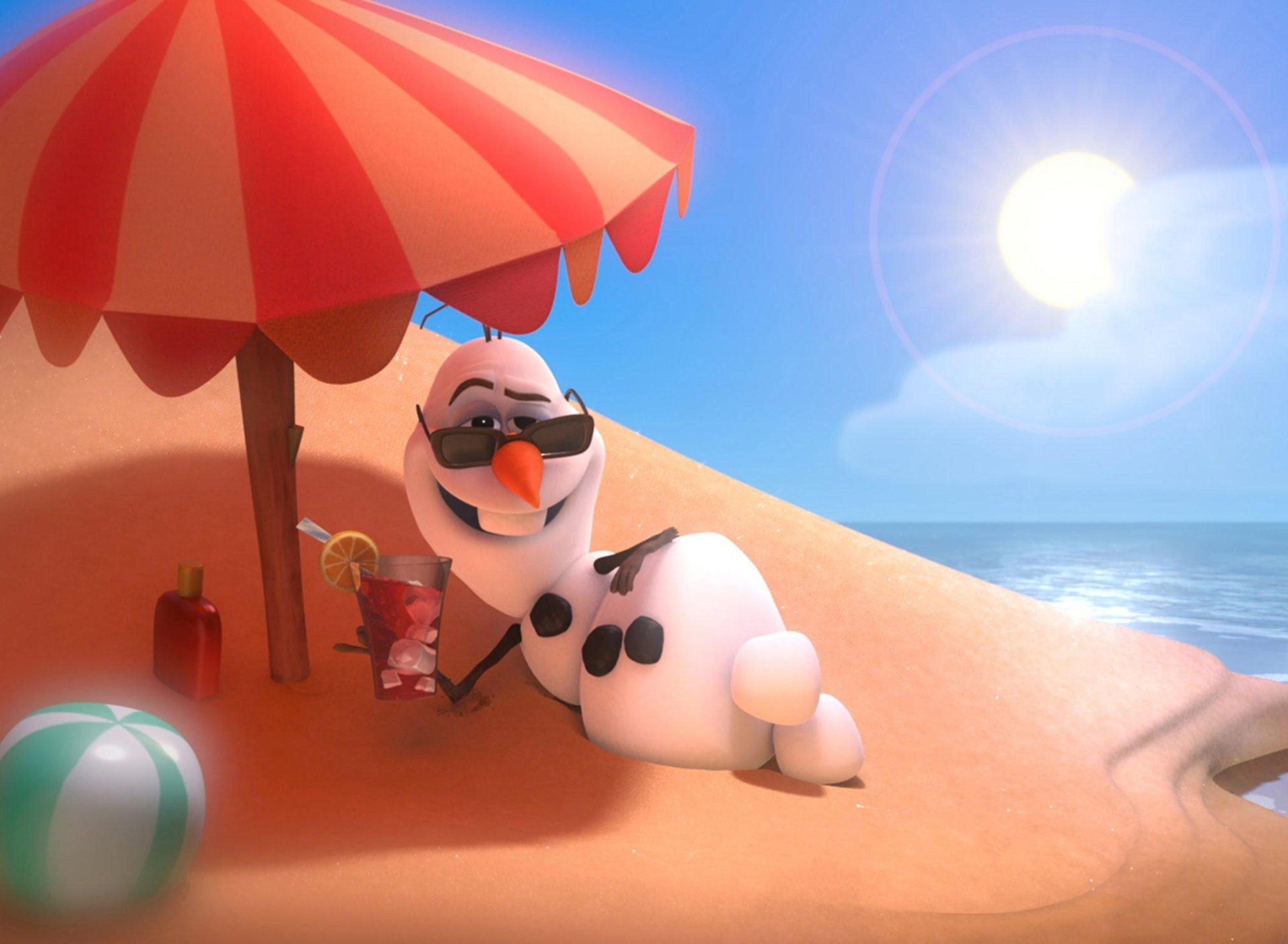 Disney Frozen Olaf Summer Holidays wallpaper 1920x1408