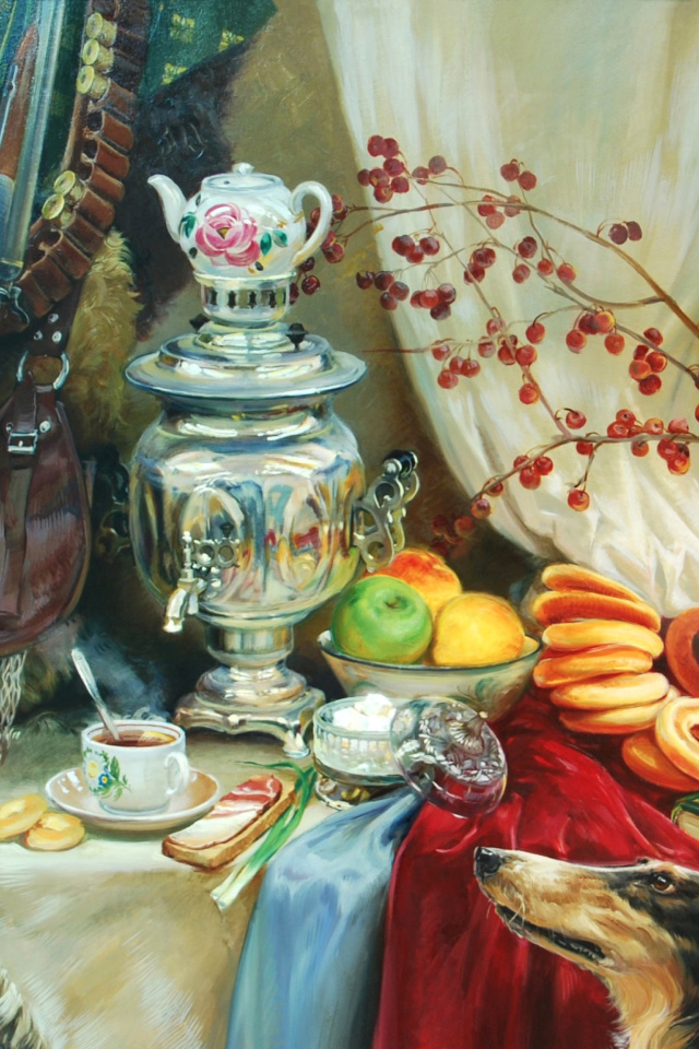 Das Painting, Still Life Wallpaper 640x960