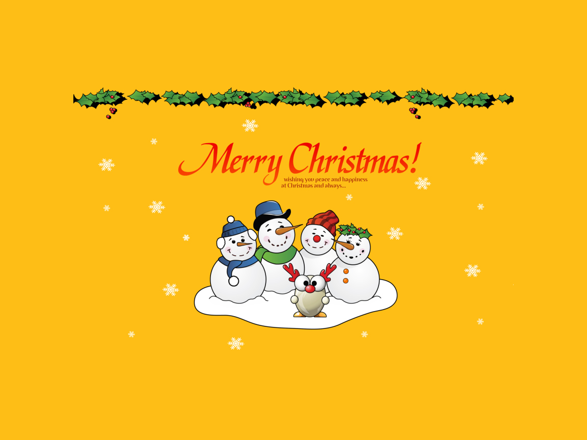 Screenshot №1 pro téma Snowmen Wish You Merry Christmas 1152x864