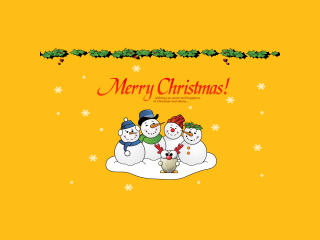 Das Snowmen Wish You Merry Christmas Wallpaper 320x240