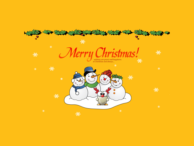 Sfondi Snowmen Wish You Merry Christmas 640x480