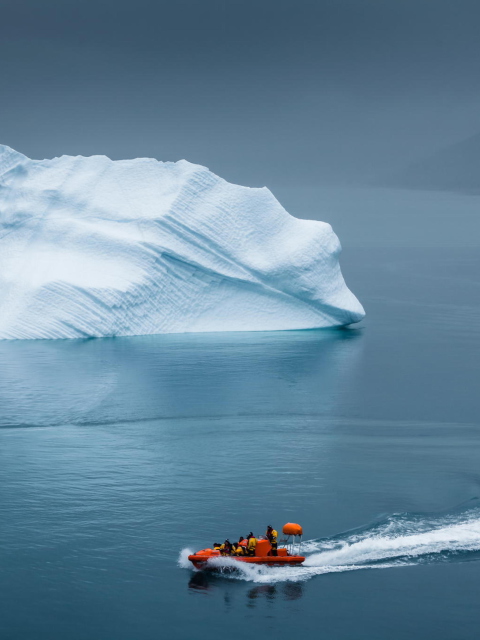 Greenland Iceberg Lifeboat wallpaper 480x640