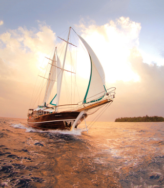 Beautiful Boat And Sea - Obrázkek zdarma pro iPhone 5C