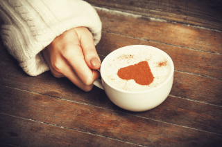 Heart Capuccino Background for Android, iPhone and iPad