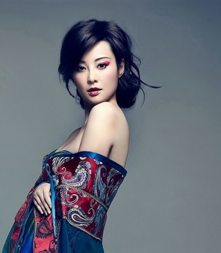 Beautiful Brunette Asian Model Wallpaper for iPhone 5