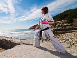 Karate By Sea wallpaper 320x240