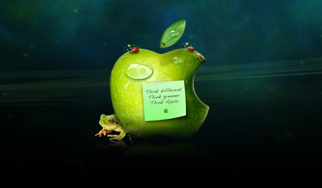 Funny Apple Logo wallpaper 1024x600