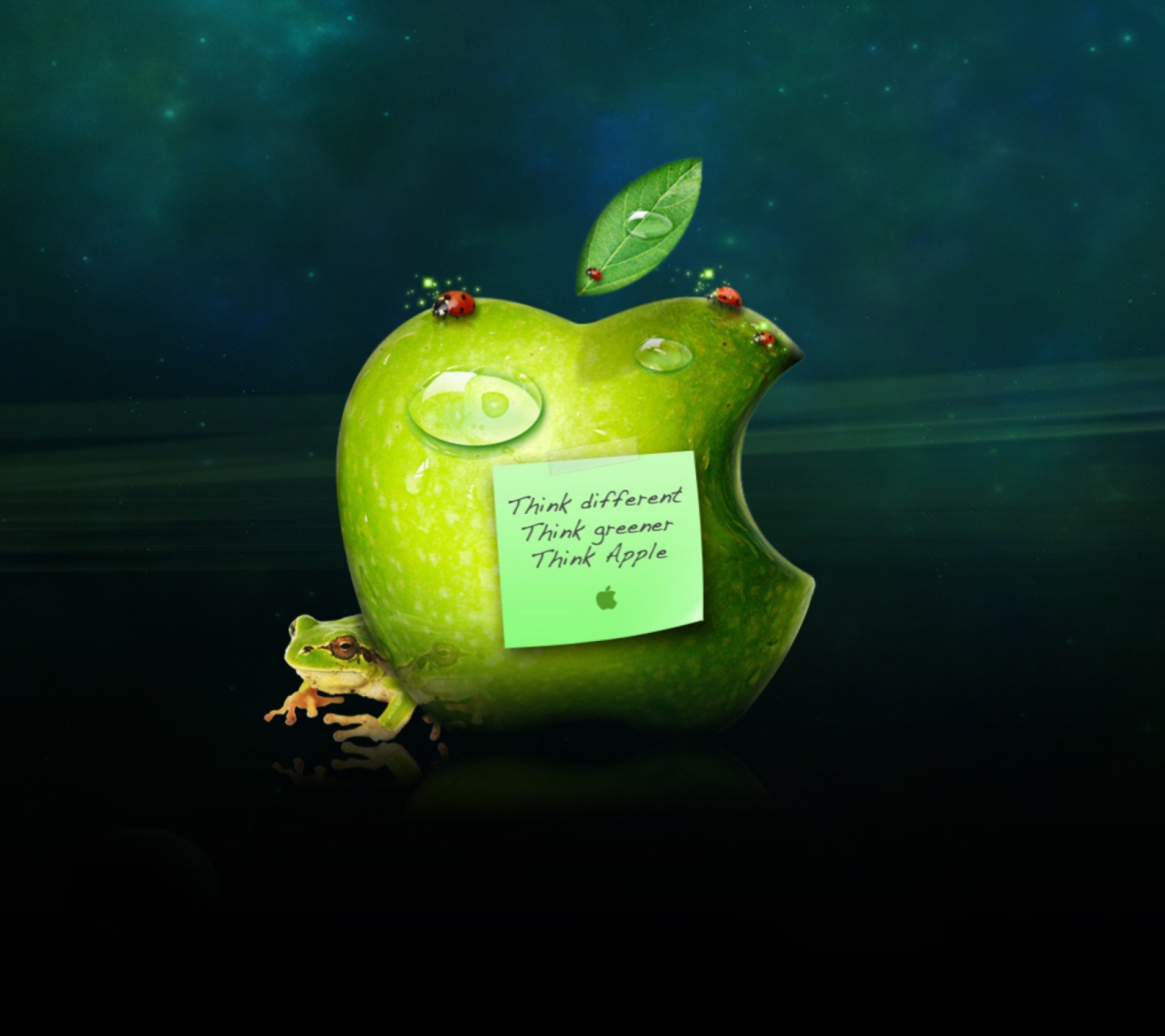 Funny Apple Logo wallpaper 1440x1280