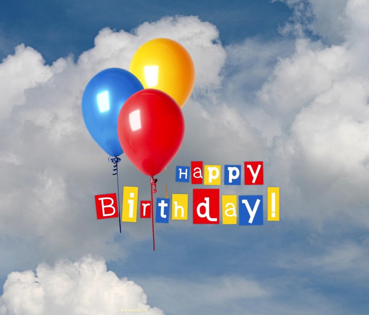 Das Happy Birthday Balloons Wallpaper 1200x1024