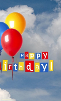 Das Happy Birthday Balloons Wallpaper 240x400