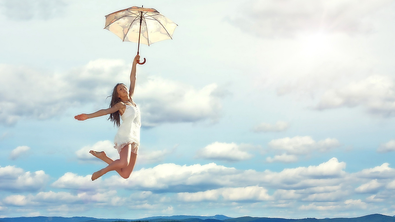 Jumping Girl wallpaper 1280x720