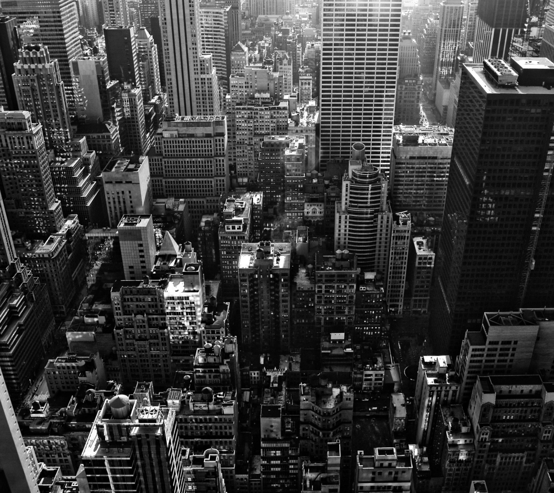 Das New York City Black And White Skyscrapers Wallpaper 1080x960