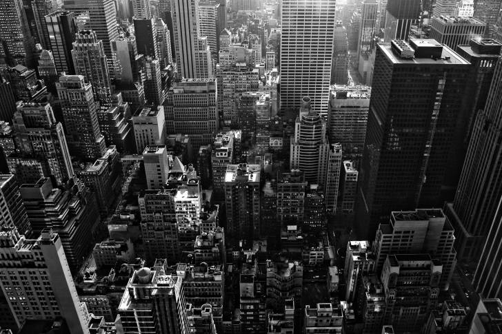Обои New York City Black And White Skyscrapers