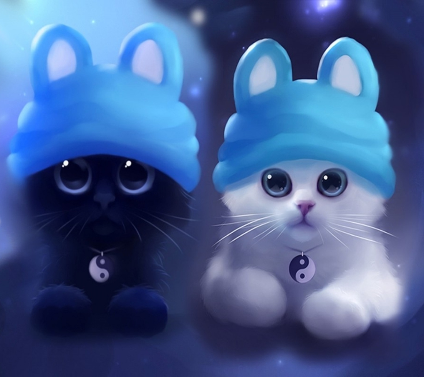 Fondo de pantalla Sweet Kitty Painting 1440x1280