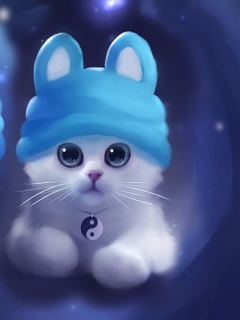 Screenshot №1 pro téma Sweet Kitty Painting 240x320