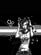 Black & White Girl Vector Graphic screenshot #1 132x176