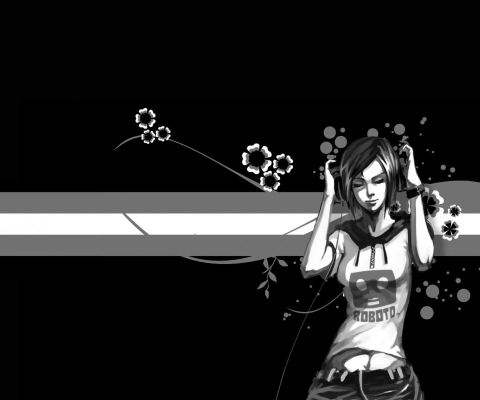 Black & White Girl Vector Graphic screenshot #1 480x400
