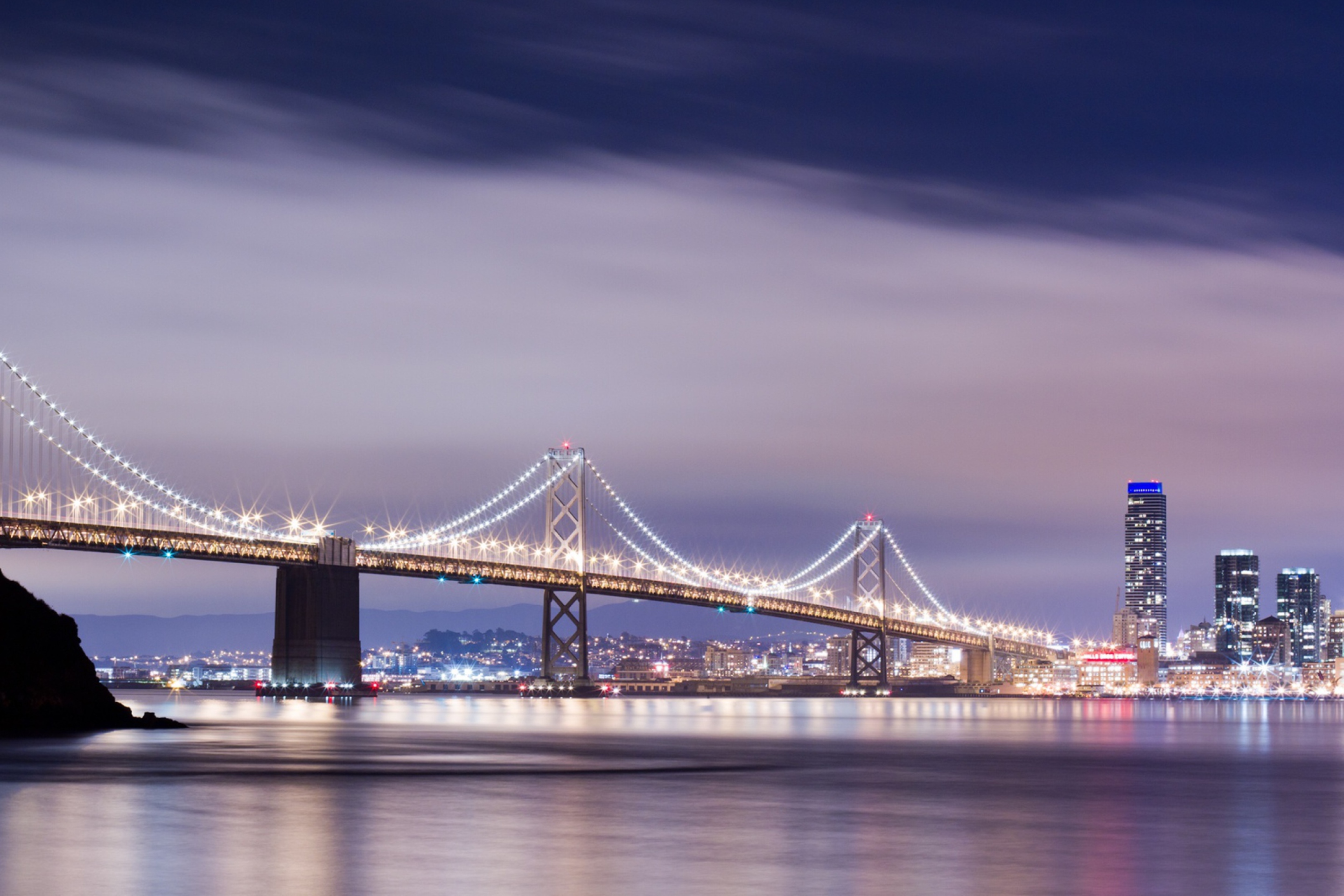 Screenshot №1 pro téma Bridge And City At Night 2880x1920