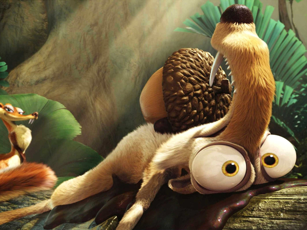 Fondo de pantalla Scrat from Ice Age Dawn Of The Dinosaurs 1024x768