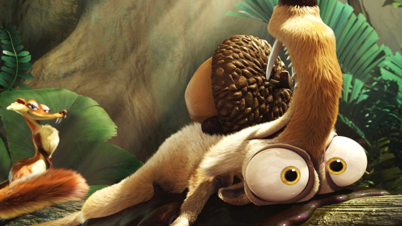 Sfondi Scrat from Ice Age Dawn Of The Dinosaurs 1366x768