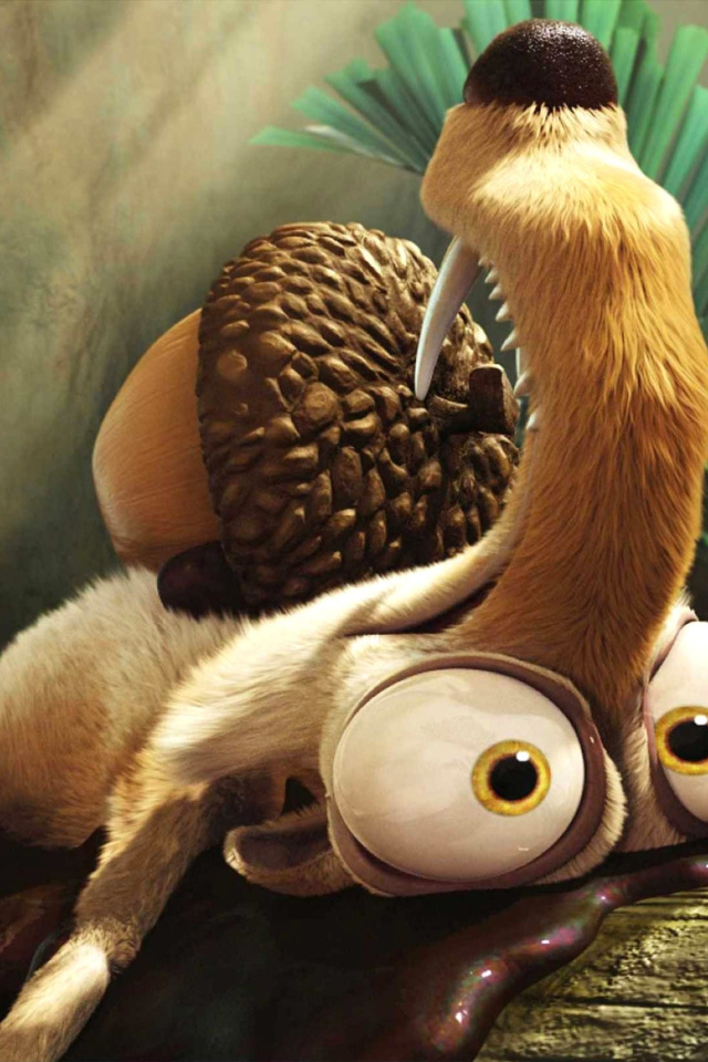 Fondo de pantalla Scrat from Ice Age Dawn Of The Dinosaurs 640x960