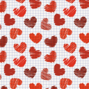 Das Valentine's Day Drawn Hearts Wallpaper 128x128
